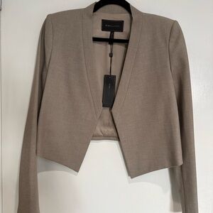BCBG Max Azria Cropped Blazer Taupe NWT